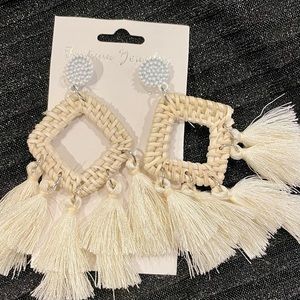 Rattan Tassel Earrings